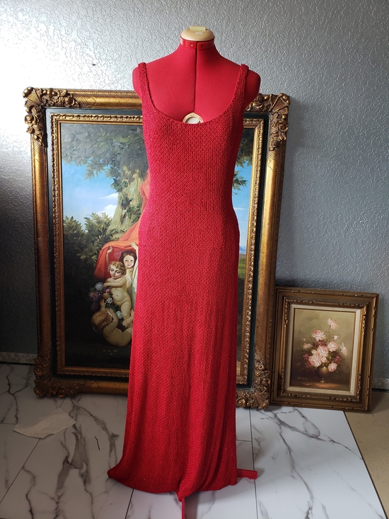 Niteline Dresses & Skirts - Niteline Red Sleeveless Knit Maxi Dress